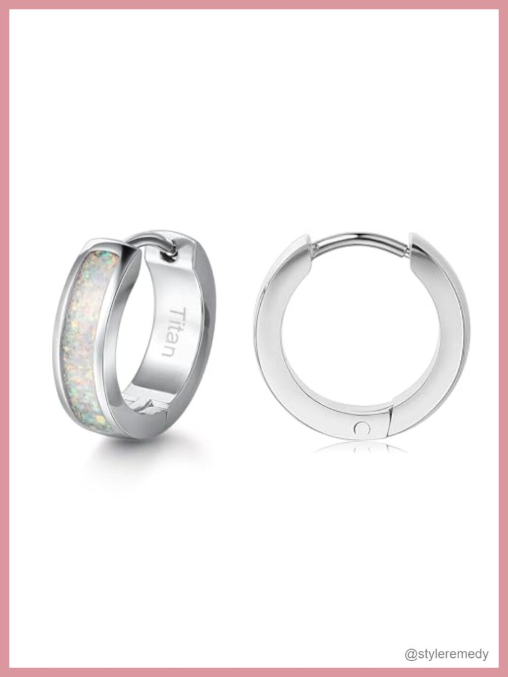 Titanium Chunky Wide Hoop Earrings Pave Cubic Zirconia Hypoallergenic